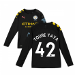 2019-2020 Manchester City Puma Away Long Sleeve Shirt (Kids) (TOURE YAYA 42)