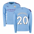 2019-2020 Manchester City Puma Home Long Sleeve Shirt (BERNARDO 20)