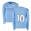 2019-2020 Manchester City Puma Home Long Sleeve Shirt (DICKOV 10)