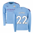 2019-2020 Manchester City Puma Home Long Sleeve Shirt (DUNNE 22)