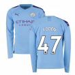 2019-2020 Manchester City Puma Home Long Sleeve Shirt (FODEN 47)