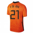 2020-2021 Holland Home Nike Football Shirt (Kids) (F DE JONG 21)