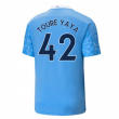 2020-2021 Manchester City Puma Home Football Shirt (TOURE YAYA 42)