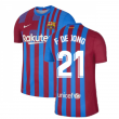 2021-2022 Barcelona Vapor Match Home Shirt (F.DE JONG 21)