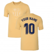 2022-2023 Barcelona Evergreen Crest Tee (Gold) (Your Name)