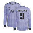 2022-2023 Real Madrid Long Sleeve Away Shirt (BENZEMA 9)
