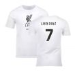 2023-2024 Liverpool Crest Tee (White) (Luis Diaz 7)