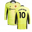 Man Utd 2021-2022 Home Goalkeeper Shirt (Yellow) (Your Name)