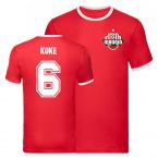 Koke Atletico Madrid Ringer Tee (Red)