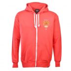 Manchester Reds 1970s Style Retro Zipped Hoodie