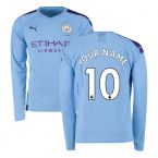 2019-2020 Manchester City Puma Home Long Sleeve Shirt (Your Name)