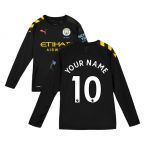 2019-2020 Manchester City Puma Away Long Sleeve Shirt (Kids) (Your Name)