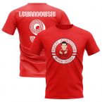 Robert Lewandowski Bayern Munich Illustration T-Shirt (Red)