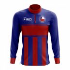 Chile Concept Football Half Zip Midlayer Top (Blue-Red)