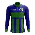 Christmas Island Concept Football Half Zip Midlayer Top (Blue-Green)