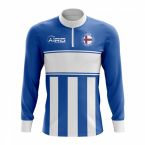 Faroe Islands Concept Football Half Zip Midlayer Top (Blue-White)