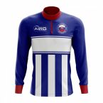 Slovakia Concept Football Half Zip Midlayer Top (Blue-White)