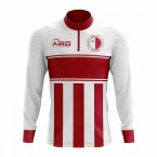 Malta Concept Football Half Zip Midlayer Top (White-Red)