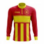 Kyrgyzstan Concept Football Half Zip Midlayer Top (Red-Yellow)