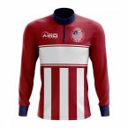 Liberia Concept Football Half Zip Midlayer Top (Red-White)