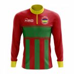 Mauritius Concept Football Half Zip Midlayer Top (Red-Green)