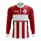 Nepal Concept Football Half Zip Midlayer Top (Red-White)