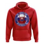Slovakia Football Badge Hoodie (Red)