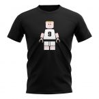 Alan Shearer Newcastle Brick Footballer T-Shirt (Black)