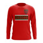 Morocco Core Football Country Long Sleeve T-Shirt (Red)