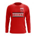 Turkey Core Football Country Long Sleeve T-Shirt (Red)