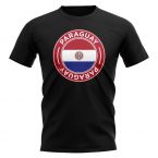 Paraguay Football Badge T-Shirt (Black)