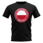 Poland Football Badge T-Shirt (Black)