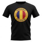 Romania Football Badge T-Shirt (Black)