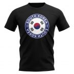 South Korea Football Badge T-Shirt (Black)