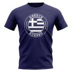 Greece Football Badge T-Shirt (Navy)