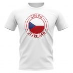 Czech Republic Football Badge T-Shirt (White)