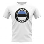 Estonia Football Badge T-Shirt (White)