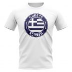Greece Football Badge T-Shirt (White)