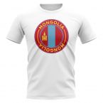 Mongolia Football Badge T-Shirt (White)