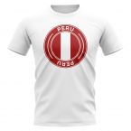 Peru Football Badge T-Shirt (White)