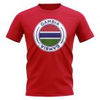 Gambia Football Badge T-Shirt (Red)