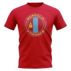 Mongolia Football Badge T-Shirt (Red)