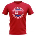 North Korea Football Badge T-Shirt (Red)