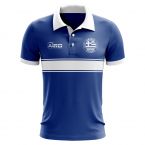 Greece Concept Stripe Polo Shirt (Blue)