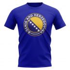 Bosnia and Herzegovina Football Badge T-Shirt (Royal)
