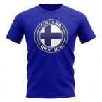 Finland Football Badge T-Shirt (Royal)