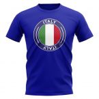 Italy Football Badge T-Shirt (Royal)