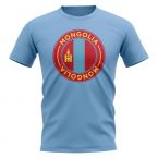 Mongolia Football Badge T-Shirt (Sky)