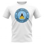 Saint Lucia Football Badge T-Shirt (White)