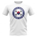 South Korea Football Badge T-Shirt (White)